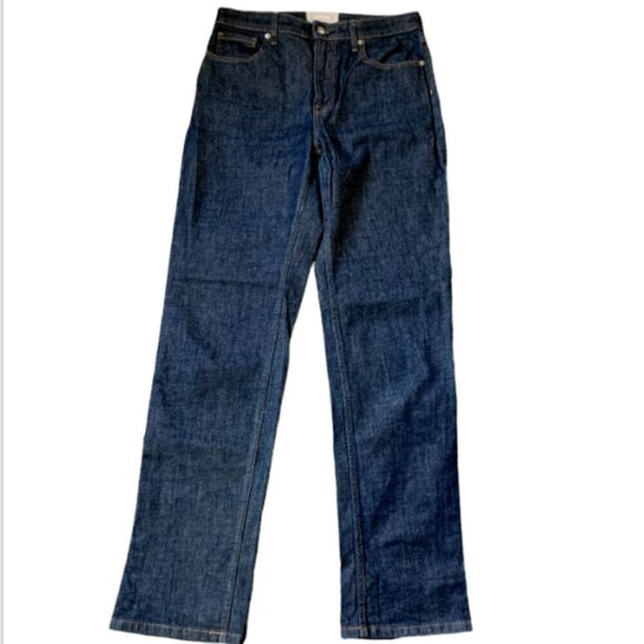 Everlane The High Rise Straight Jean 29/30.5 x 32.5 Regular Dark Blue Denim  21E - Picture 1 of 11